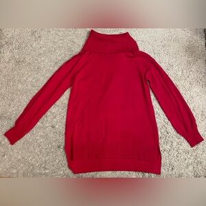 LOFT ANN TAYLOR red turtleneck long sleeve sweater Top small S NWT